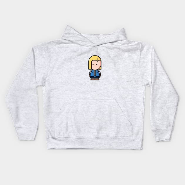 Blonde cyborg woman Kids Hoodie by APDesign